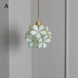 Lampe suspendue créative nordique en verre en forme de pétale