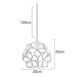 Lampe suspendue créative nordique en verre en forme de pétale