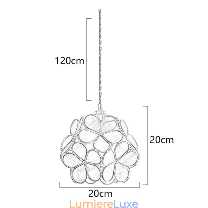 Lampe suspendue créative nordique en verre en forme de pétale