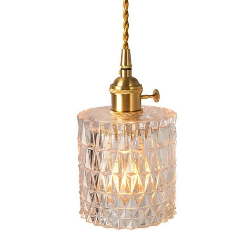 Luminaire suspendu en verre strié Jelly Jar