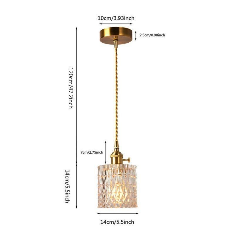 Luminaire suspendu en verre strié Jelly Jar