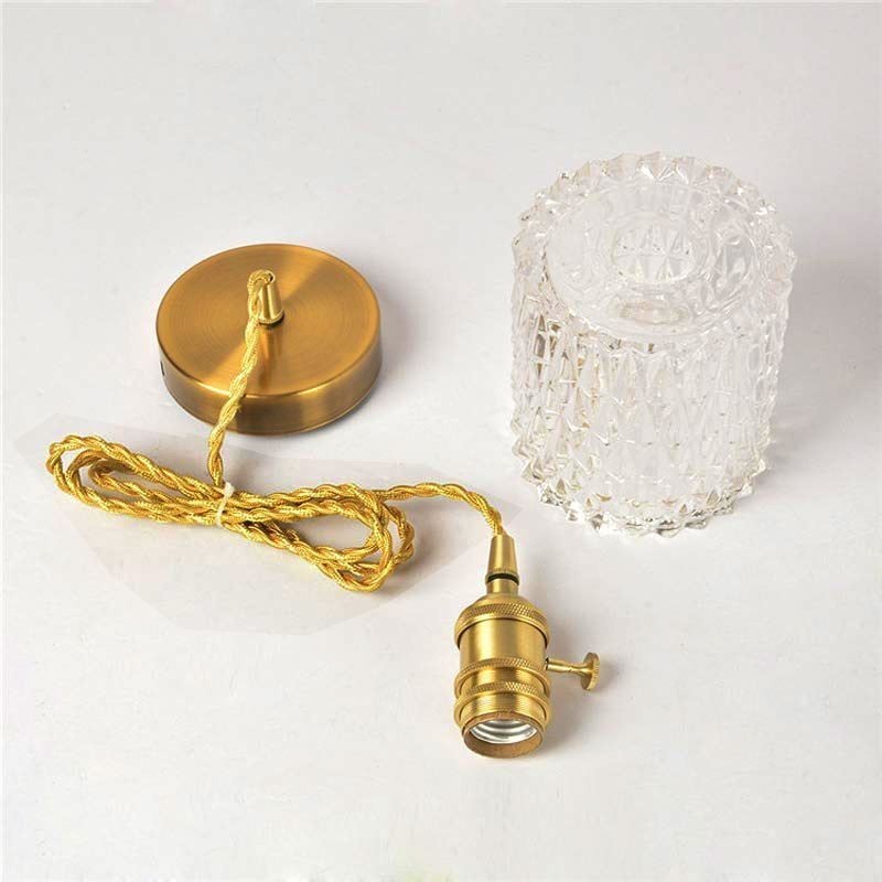 Luminaire suspendu en verre strié Jelly Jar
