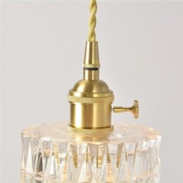 Luminaire suspendu en verre strié Jelly Jar