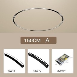 Luminaire circulaire encastré magnétique sur rail 150 cm