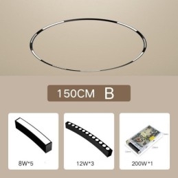 Luminaire circulaire encastré magnétique sur rail 150 cm