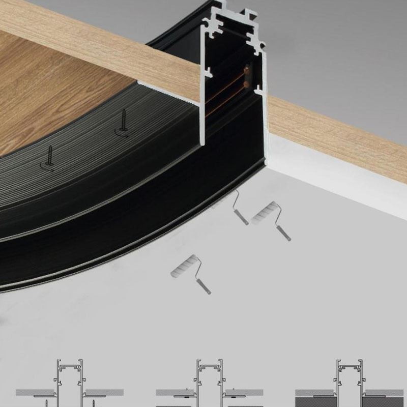 Système d'éclairage circulaire sur rail, luminaire magnétique encastré sur rail 120 cm