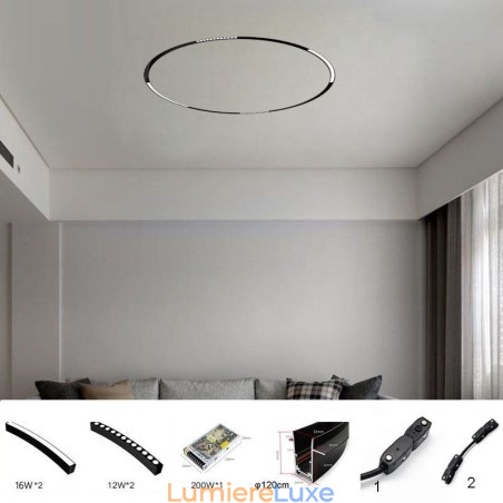 Luminaire sur rail circulaire encastré magnétique 120 cm Luminaire sur rail circulaire encastré magnétique 120 cm
