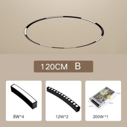 Luminaire sur rail circulaire encastré magnétique 120 cm