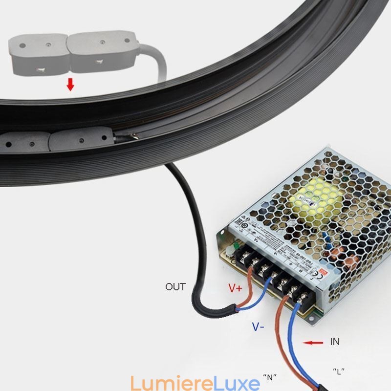 Luminaire sur rail circulaire encastré magnétique 120 cm