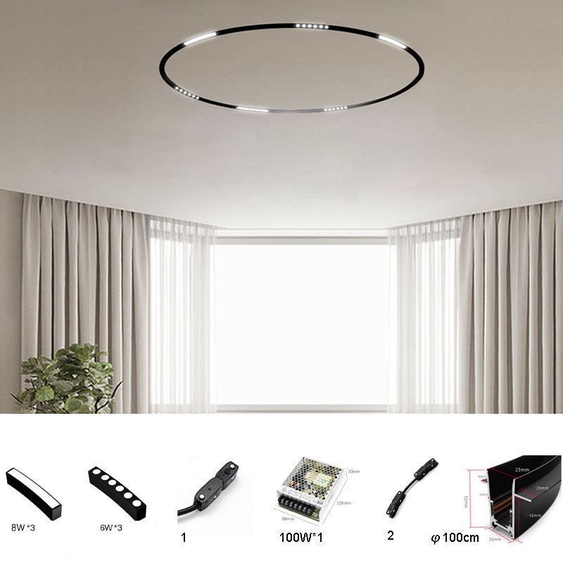Spot circulaire encastrable magnétique décoratif 100 cm