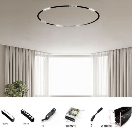 Spot circulaire encastrable magnétique décoratif 100 cm Spot circulaire encastrable magnétique décoratif 100 cm