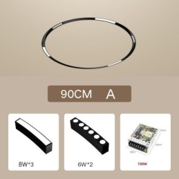Spot encastrable circulaire magnétique pour rail d'éclairage décoratif 80 cm
