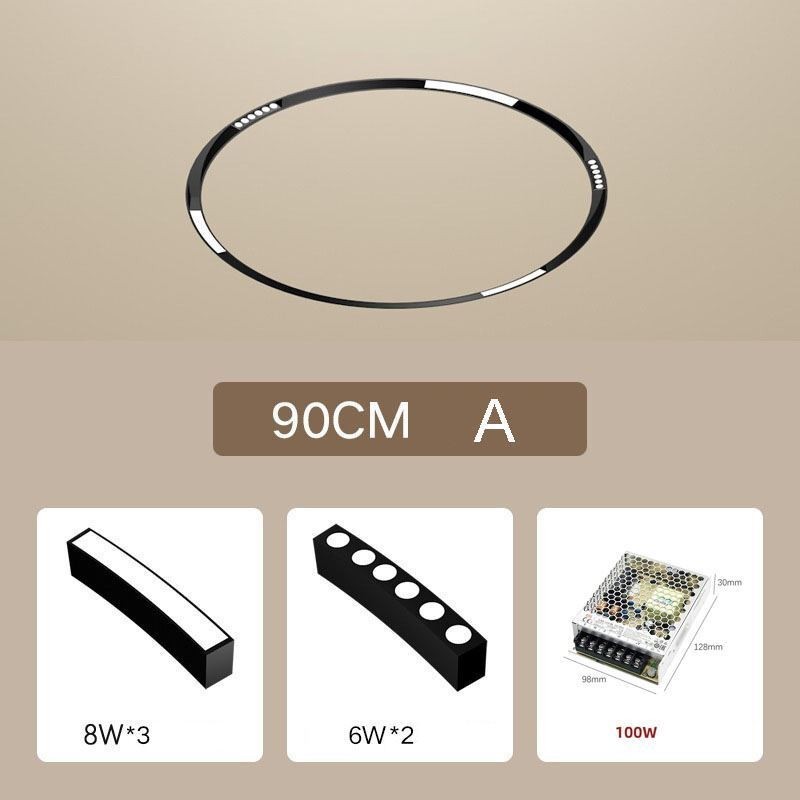 Spot encastrable circulaire magnétique pour rail d'éclairage décoratif 80 cm