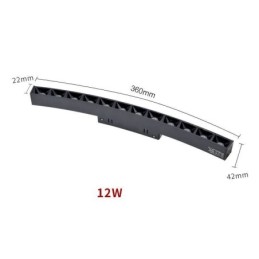 Spot encastrable circulaire magnétique pour rail d'éclairage décoratif 80 cm