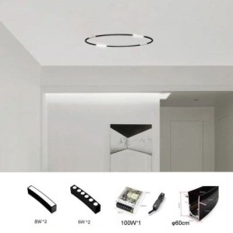 Spot circulaire encastrable magnétique décoratif 60 cm