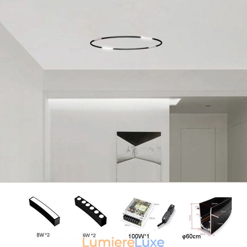 Spot circulaire encastrable magnétique décoratif 60 cm