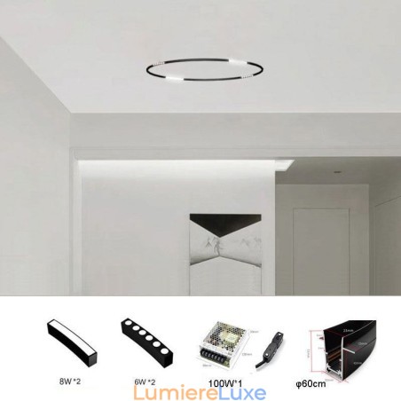 Spot circulaire encastrable magnétique décoratif 60 cm Spot circulaire encastrable magnétique décoratif 60 cm