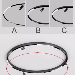 Rails d'éclairage encastrés, bandes de rail magnétiques rondes en aluminium