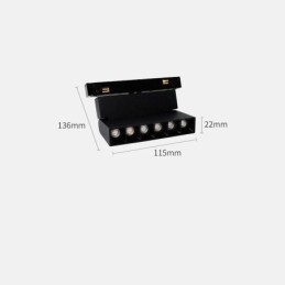 Spot encastré magnétique sur rail, éclairage décoratif 3 m x 2