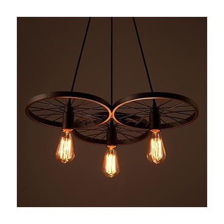 Lampes suspendues rétro Loft Lustre en fer forgé de style industriel à roulettes de style country américain Lampes suspendues rétro Loft Lustre en fer forgé de style industriel à roulettes de style country américain