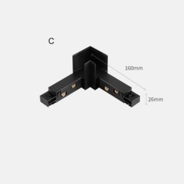 Accessoires d'éclairage sur rail magnétique Rail de rail encastré Connexion d'angle