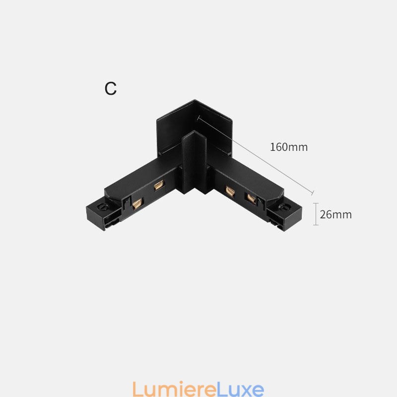 Accessoires d'éclairage sur rail magnétique Rail de rail encastré Connexion d'angle