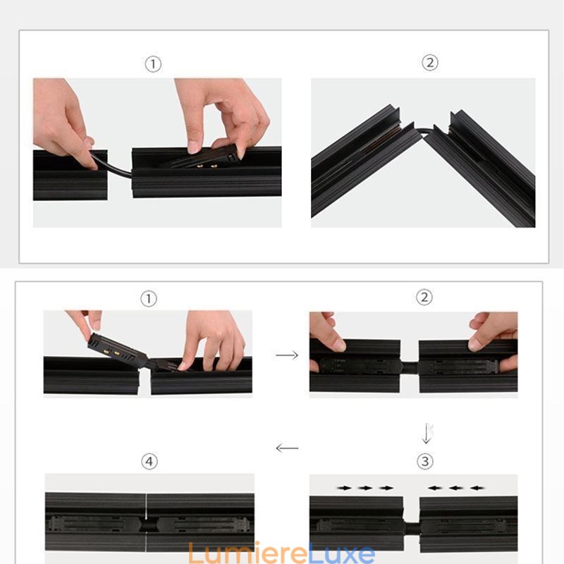 Accessoires d'éclairage sur rail magnétique Rail de rail encastré Connexion d'angle
