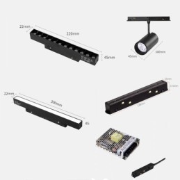 Spot encastré magnétique sur rail, éclairage décoratif 6 m 36 V