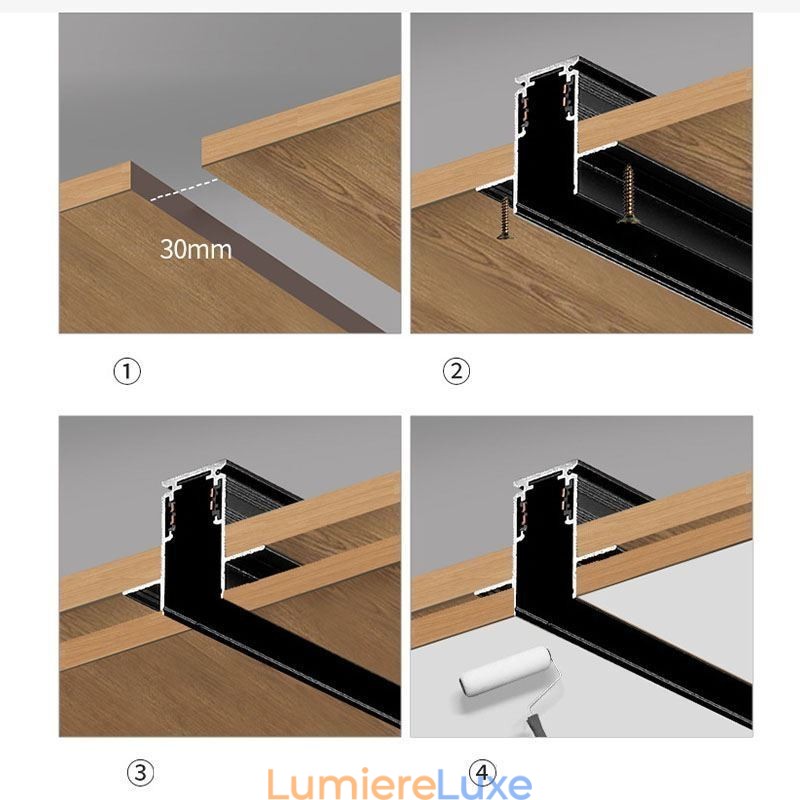 Spot encastré magnétique sur rail, éclairage décoratif 6 m 36 V