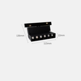 Spot encastré magnétique décoratif sur rail 6 m x 2