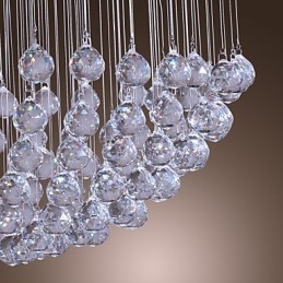 Lustre moderne contemporain en cristal chromé à montage encastré