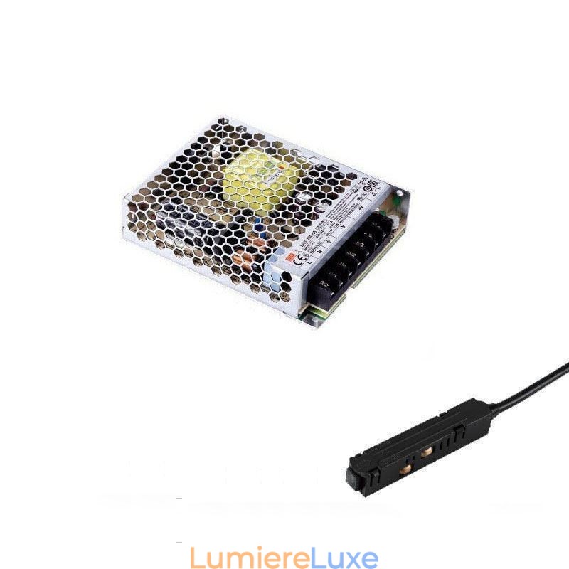 Alimentation pour pilote d'éclairage sur rail 200 W 36 V avec connecteur d'alimentation magnétique