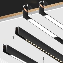 Rails d'éclairage encastrés, profilé de surface magnétique en aluminium, bande lumineuse ultra fine de 100 cm