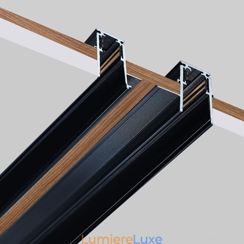 Rails d'éclairage encastrés, profilé de surface magnétique en aluminium, bande lumineuse ultra fine de 100 cm