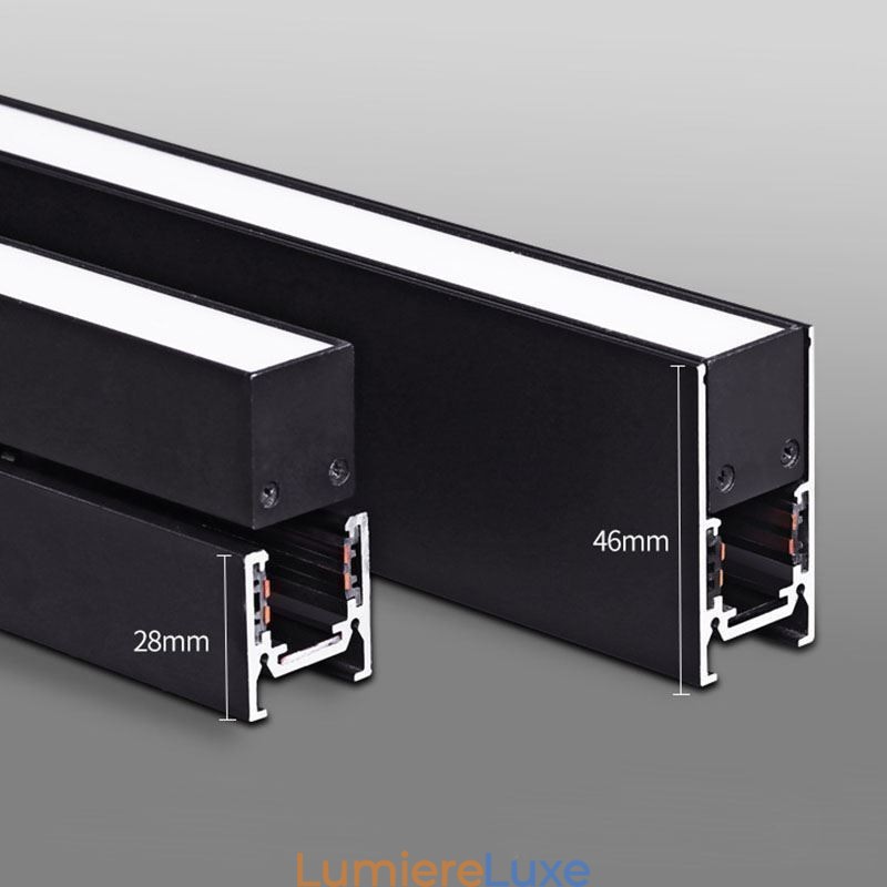 Rails d'éclairage encastrés, profilé de surface magnétique en aluminium, bande lumineuse ultra fine de 100 cm