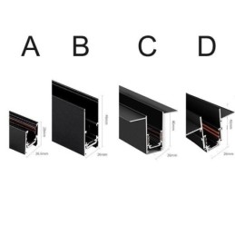 Rails d'éclairage encastrés, profilé de surface magnétique en aluminium, bande lumineuse ultra fine de 100 cm