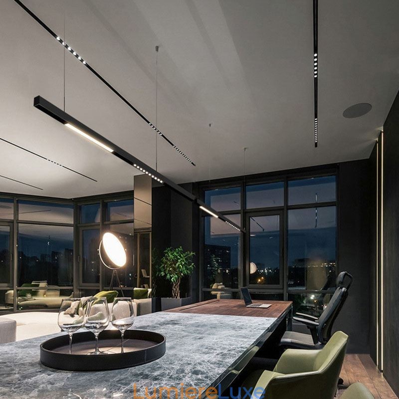 Rails d'éclairage encastrés, profilé de surface magnétique en aluminium, bande lumineuse ultra fine de 100 cm