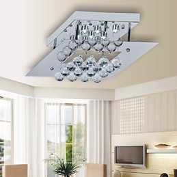 Plafonnier en métal électroplaqué cristal contemporain moderne