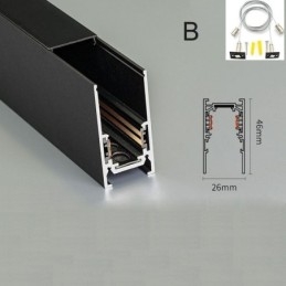 Rails d'éclairage encastrés, profilé de surface magnétique en aluminium, bande lumineuse ultra fine de 100 cm