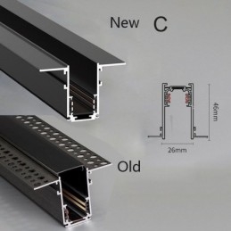 Rails d'éclairage encastrés, profilé de surface magnétique en aluminium, bande lumineuse ultra fine de 100 cm