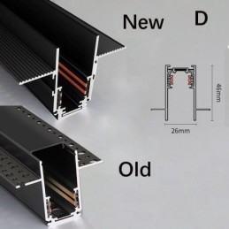 Rails d'éclairage encastrés, profilé de surface magnétique en aluminium, bande lumineuse ultra fine de 100 cm