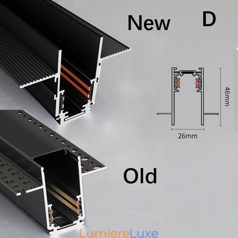 Rails d'éclairage encastrés, profilé de surface magnétique en aluminium, bande lumineuse ultra fine de 100 cm