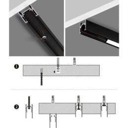 Rails d'éclairage encastrés, profilé de surface magnétique en aluminium, bande lumineuse ultra fine de 100 cm
