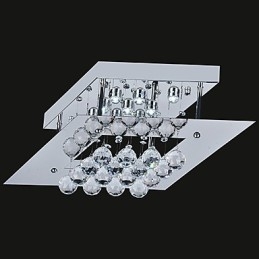 Plafonnier en métal électroplaqué cristal contemporain moderne