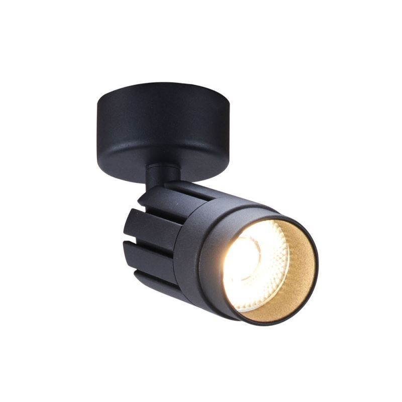 Spot de plafond noir rotatif COB (lumière unique)