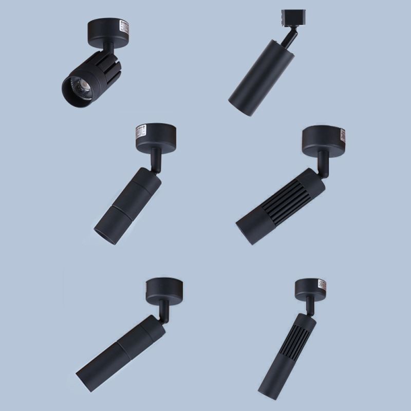 Spot de plafond noir rotatif COB (lumière unique)