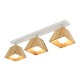 Spot de plafond rotatif à quatre prismes en bois nordique