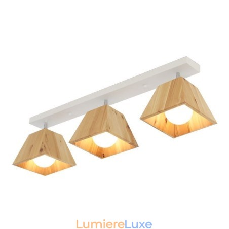 Spot de plafond rotatif à quatre prismes en bois nordique Spot de plafond rotatif à quatre prismes en bois nordique