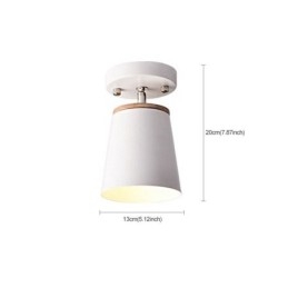 Plafonnier simple en bois et fer nordique (lumière unique)