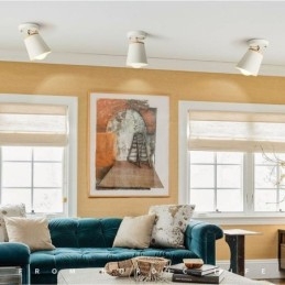 Plafonnier simple en bois et fer nordique (lumière unique)